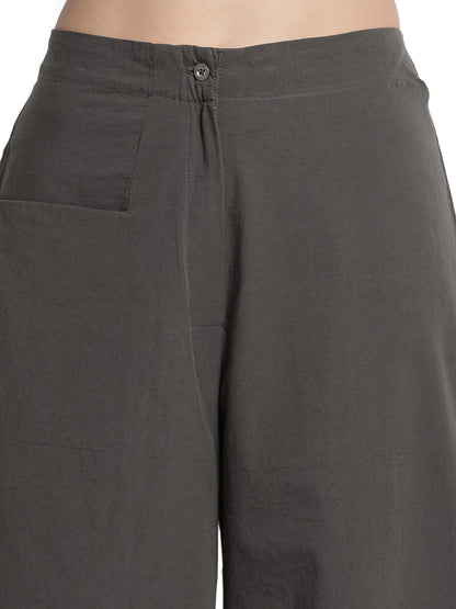 Dark Grey Fitted Cocoon Pant