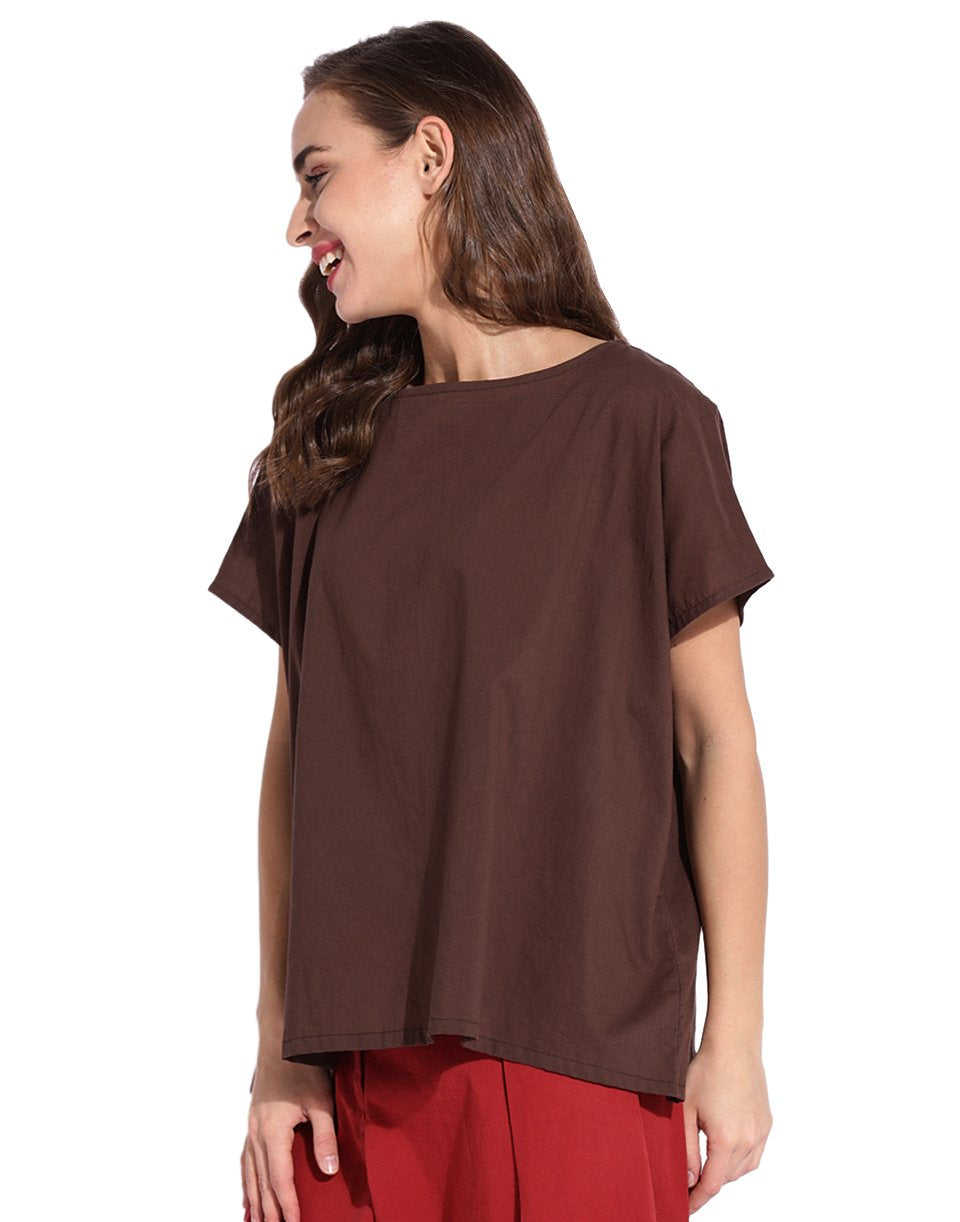 Brown Square Magyar Top