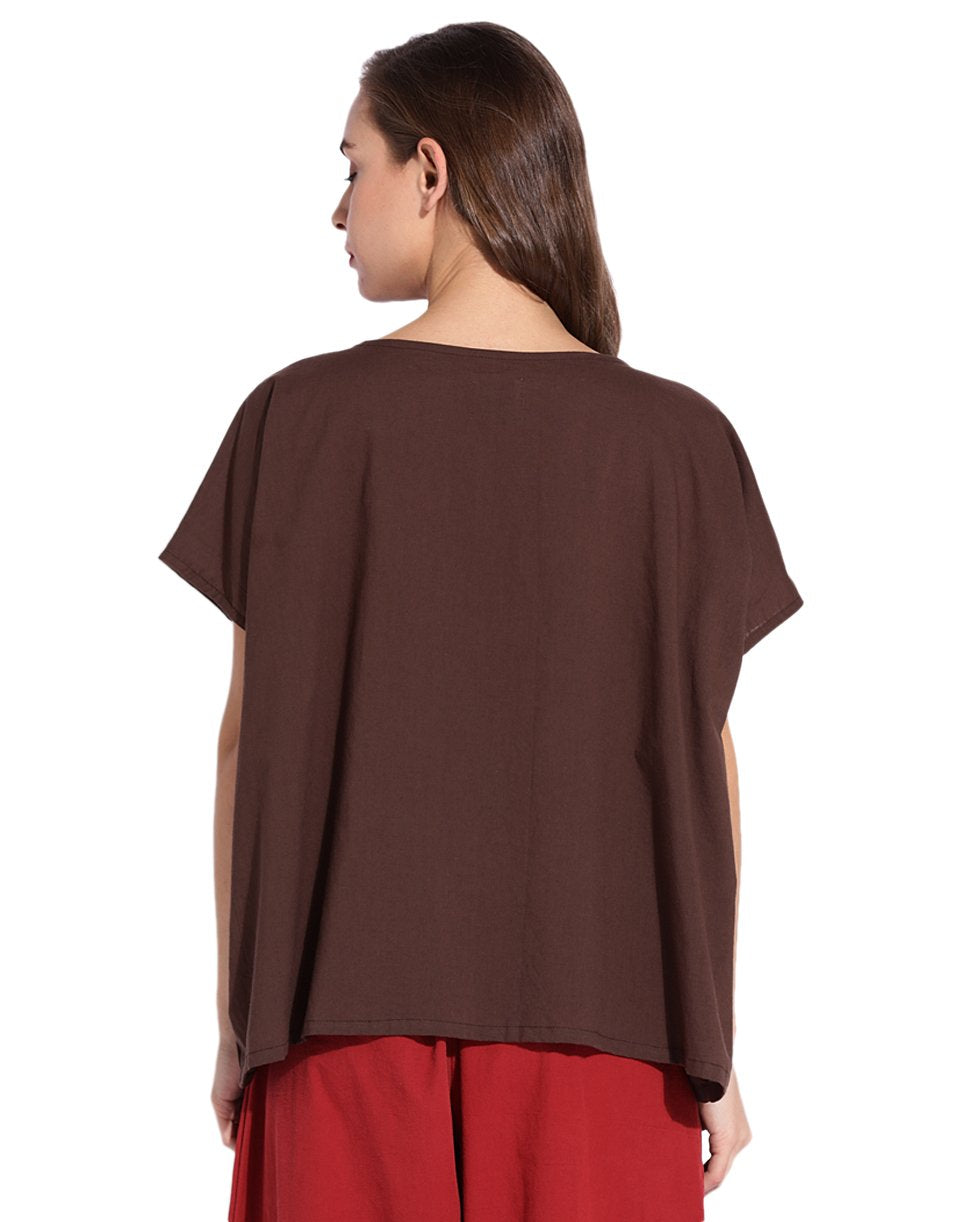 Brown Square Magyar Top