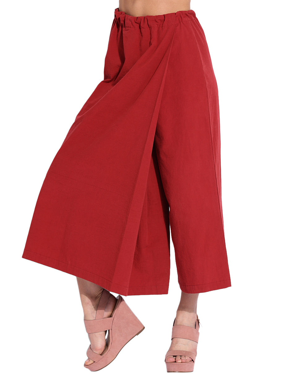 Maroon Wrap Over Pant