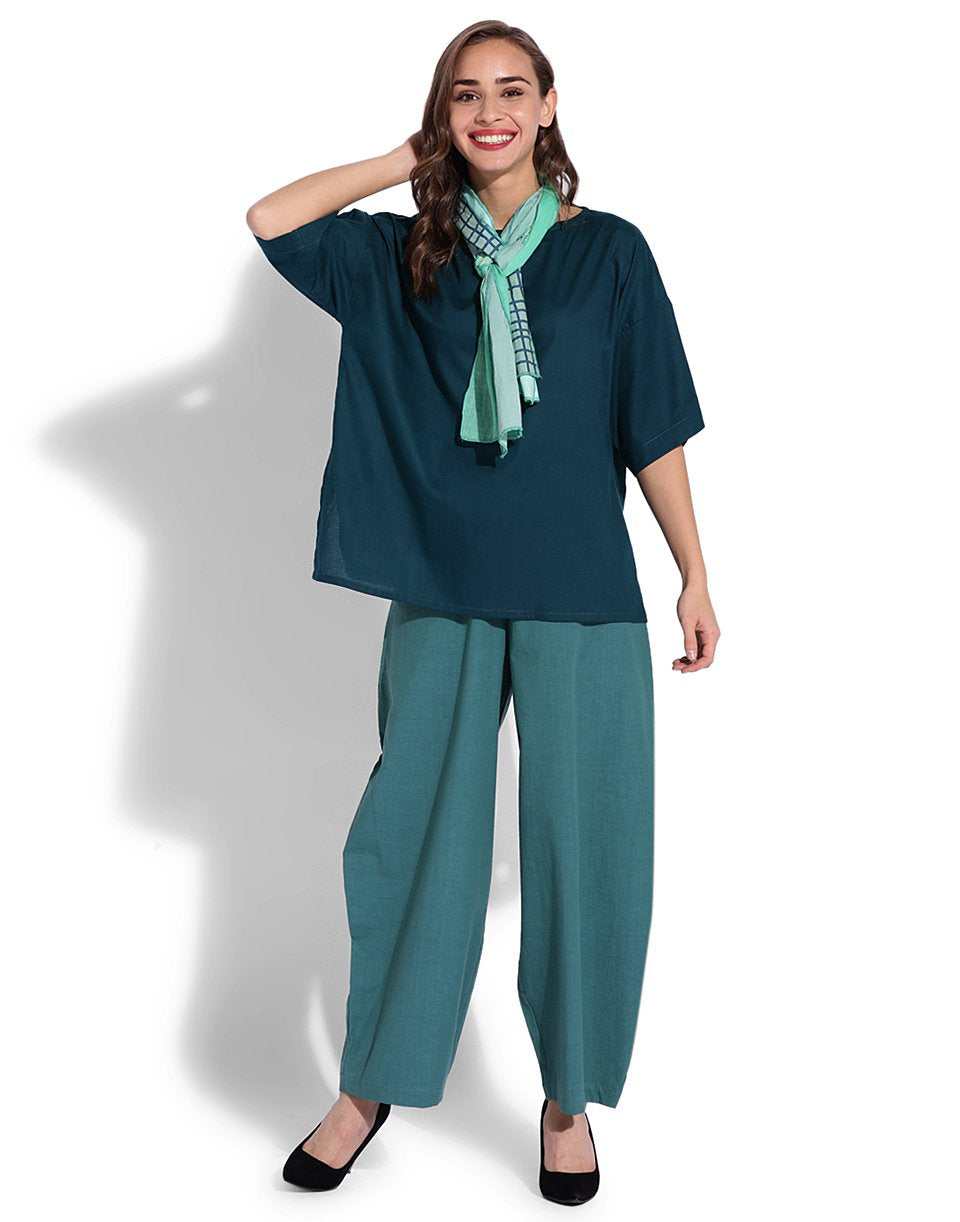 Teal Square Sleeve Kaftan