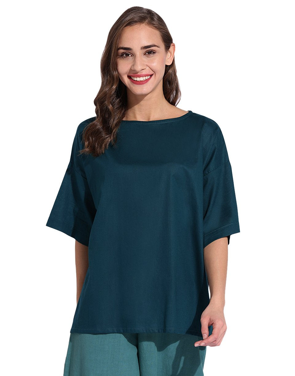 Teal Square Sleeve Kaftan