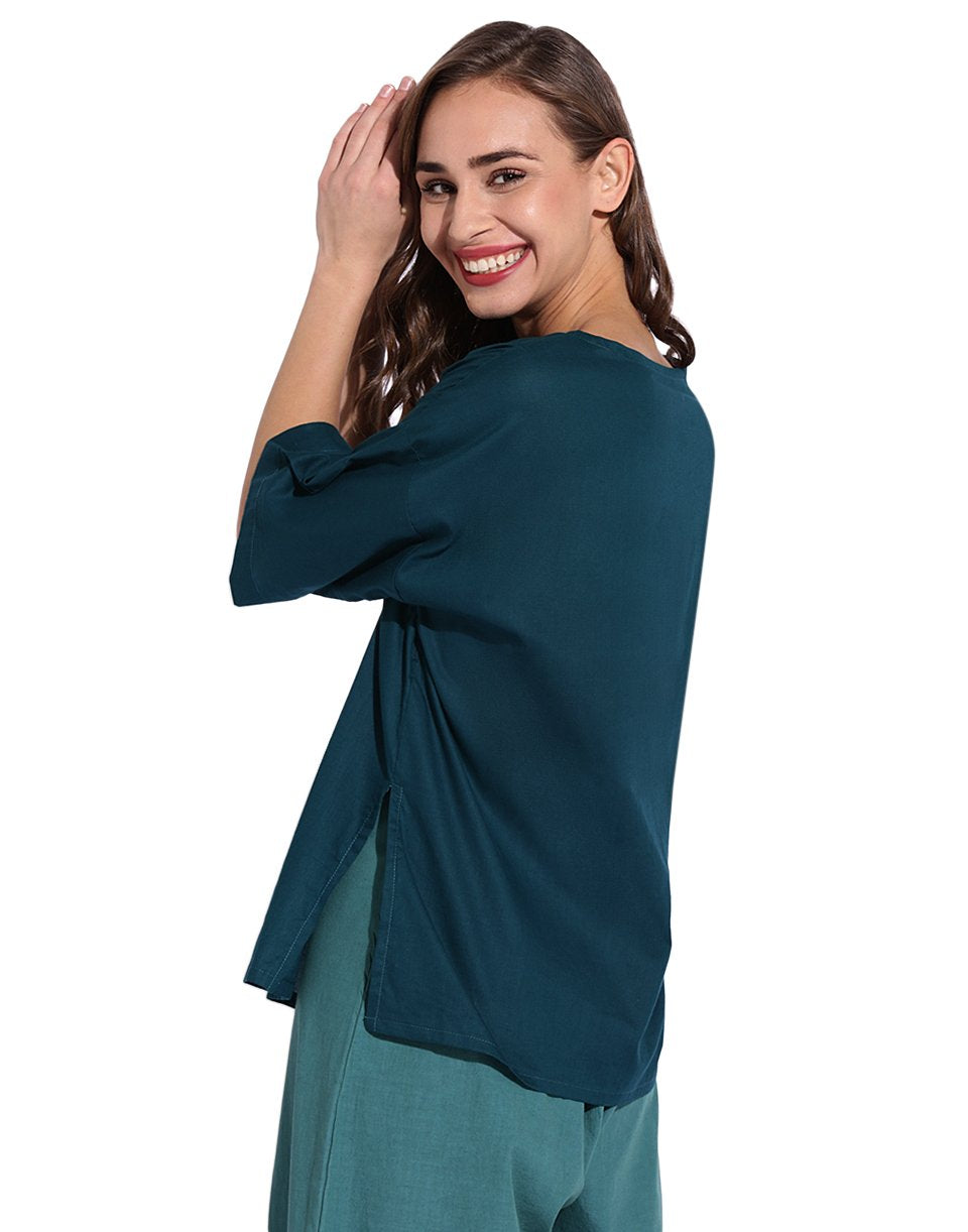 Teal Square Sleeve Kaftan