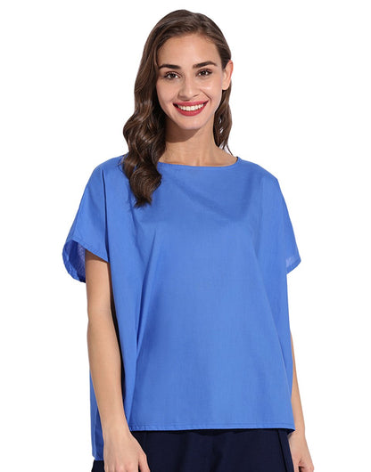 Royal Blue Square Magyar Top