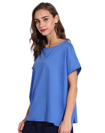 Royal Blue Square Magyar Top