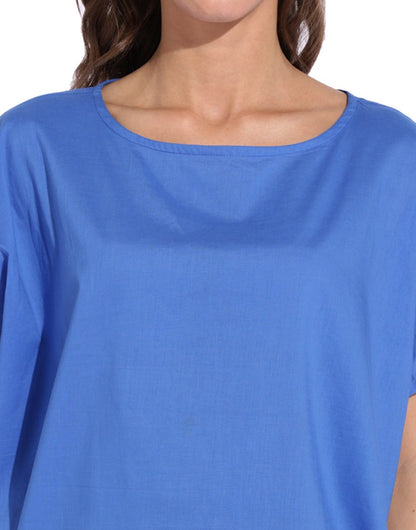 Royal Blue Square Magyar Top