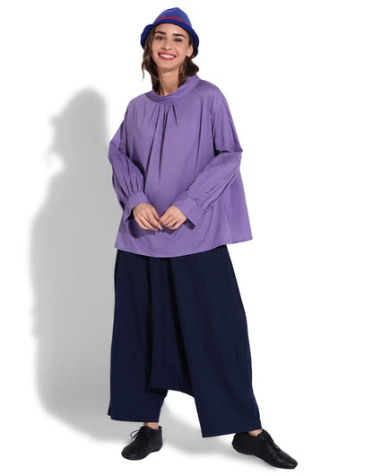 Violet Balloon Sleeve Top