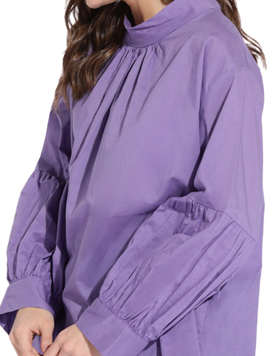 Violet Balloon Sleeve Top