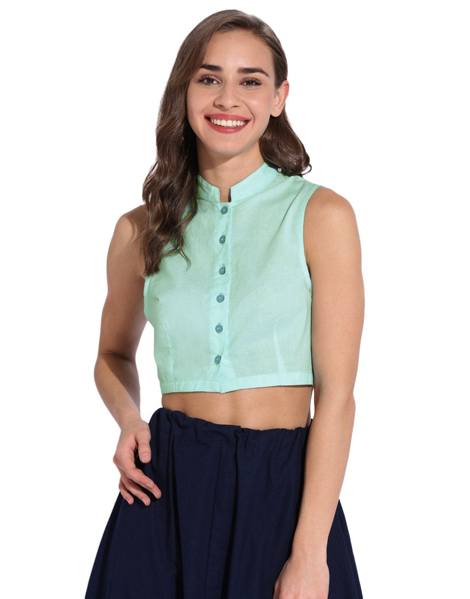 Aquamarine Bustier Blouse