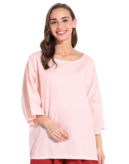 Baby Pink Simple Dolomon Kaftan