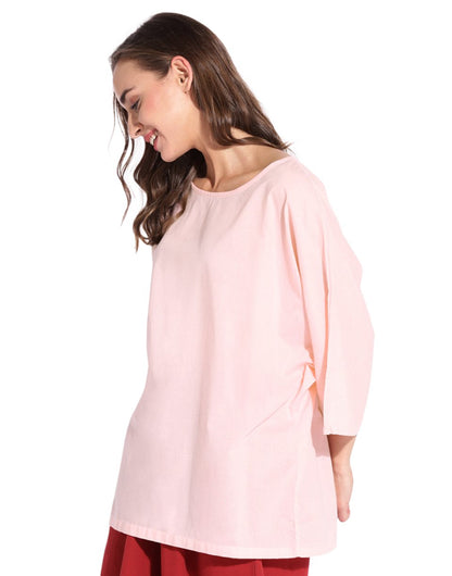 Baby Pink Simple Dolomon Kaftan