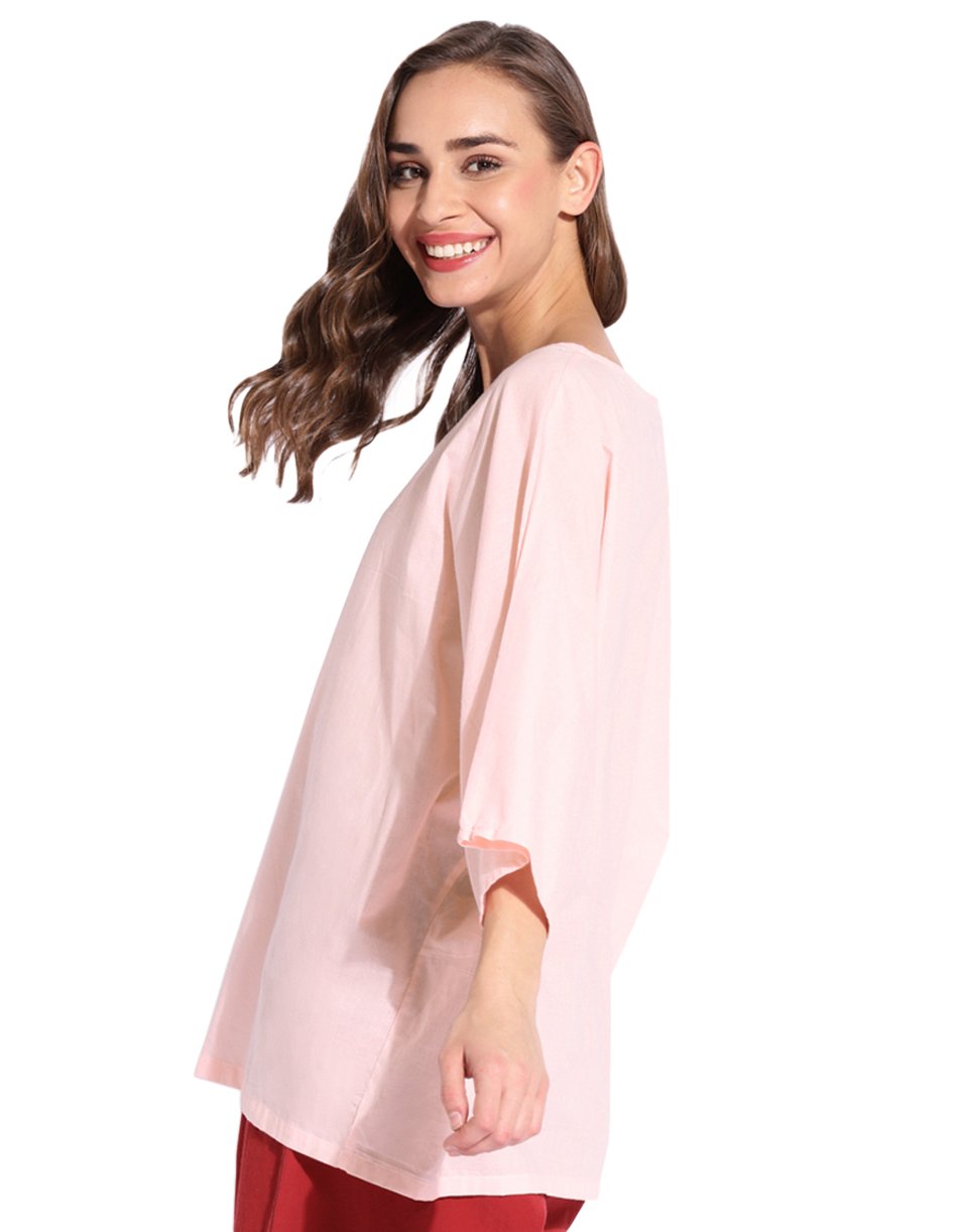 Baby Pink Simple Dolomon Kaftan