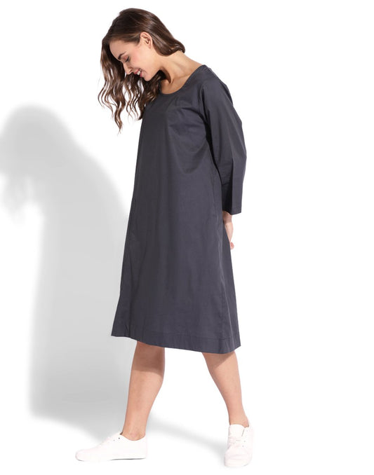 Dark Grey Pocket Dress