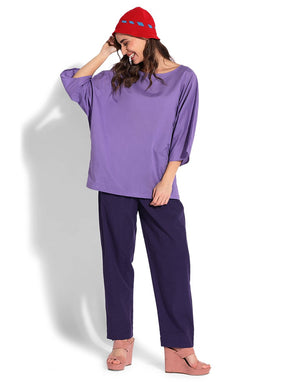 Violet Simple Dolmon Kaftan