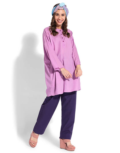 Lilac Very Loose Kurta Shirt