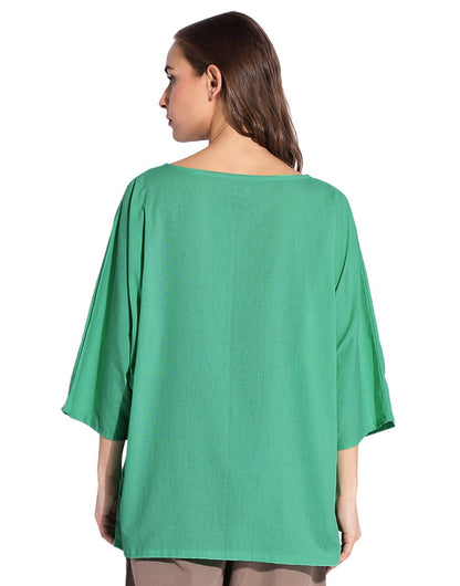 Green Simple Dolmon Kaftan