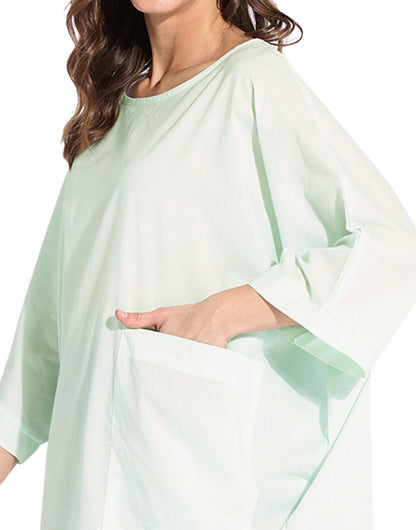 Pista Green Bat Wing Kaftan