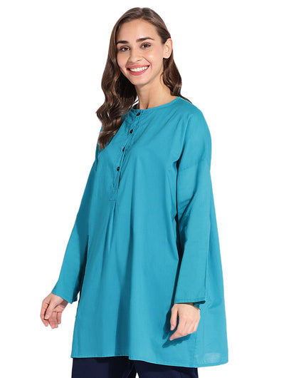 Turquoise Very Loose Kurta Shirt