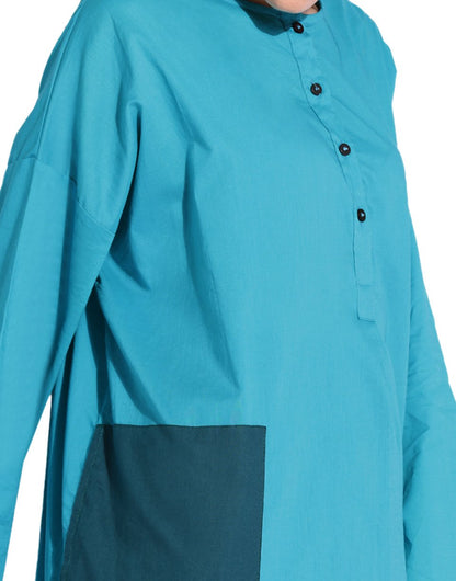 Turquoise Very Loose Kurta Shirt