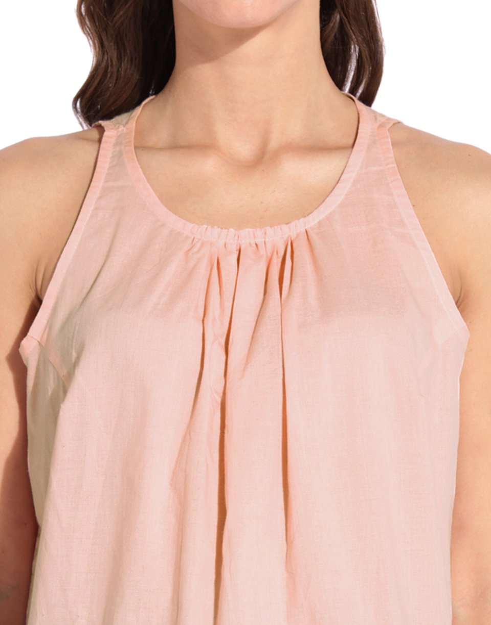 Baby Pink Front Gather Halter Top