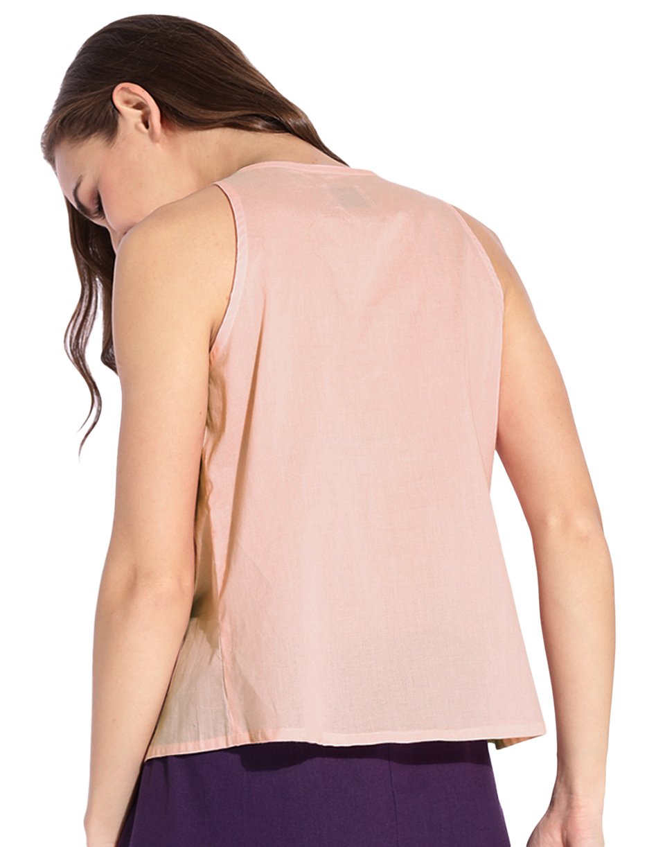 Baby Pink Front Gather Halter Top