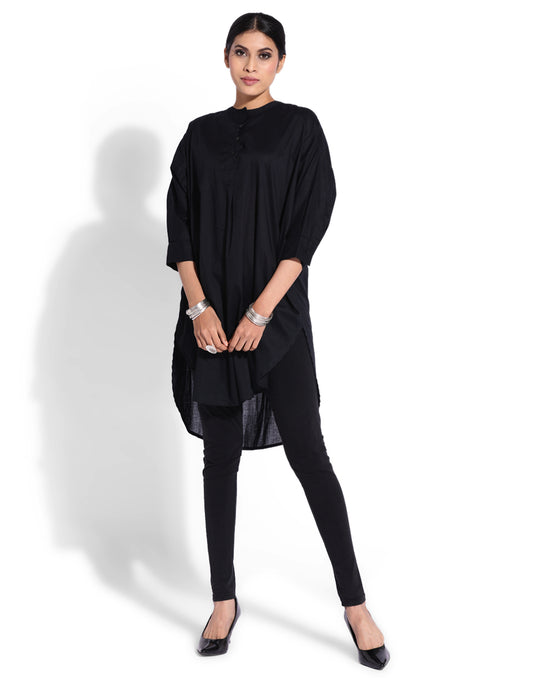 Black Very Loose Round Shirt