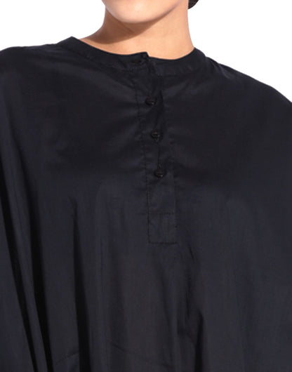 Black Very Loose Round Shirt