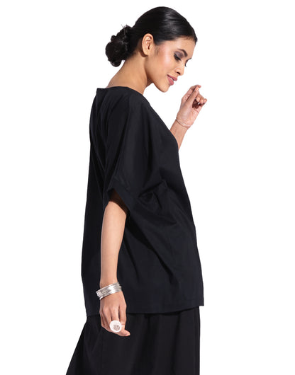 Black Simple Dolmon Kaftan