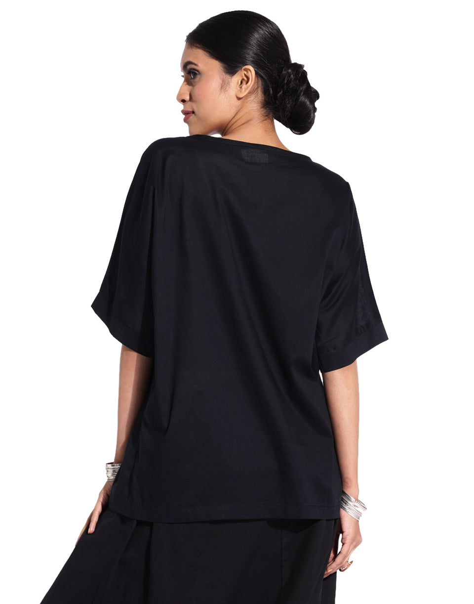 Black Simple Dolmon Kaftan