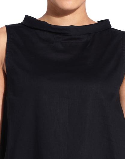 Black High Neck Sleeveless Top