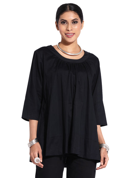 Black Front Gather Top