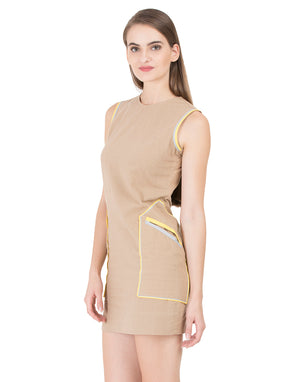 Khaki Lucknow Pocket Dress
