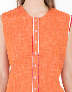 Orange Khadi India Top