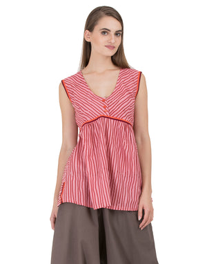 Pink Hand Printed Barmer Easy Tunic