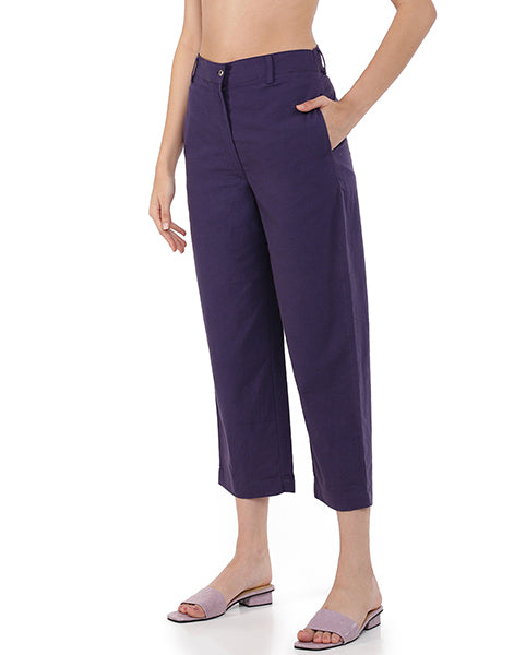 Purple Narrow cropped pant