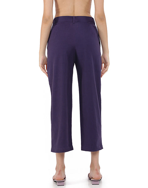 Purple Narrow cropped pant