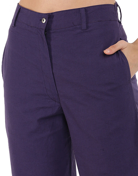 Purple Narrow cropped pant