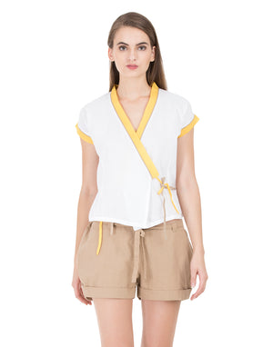 White Dharamsala Wrap Top