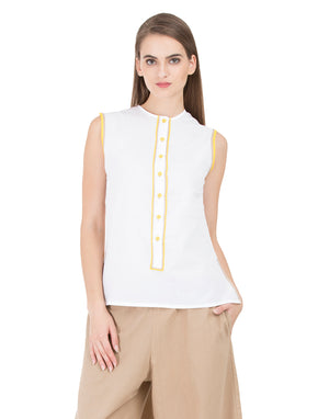 White+Yellow India Top