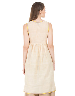 Buy Yellow Khadi Mandvi Long Tunic Online