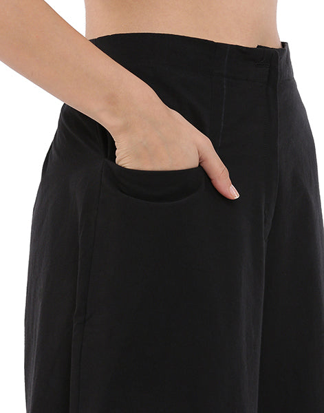 Black Fitted Cocoon Pant