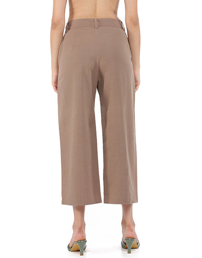 Brown Narrow Cropped Pant