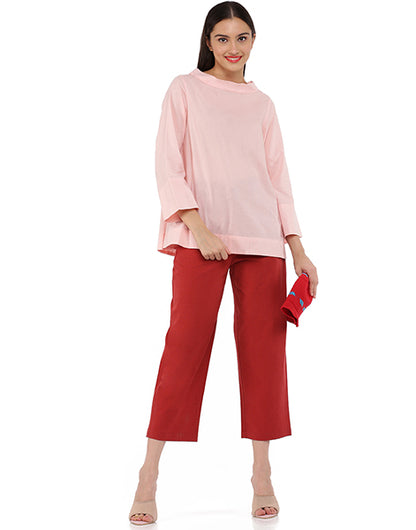 Maroon Narrow Cropped Pant