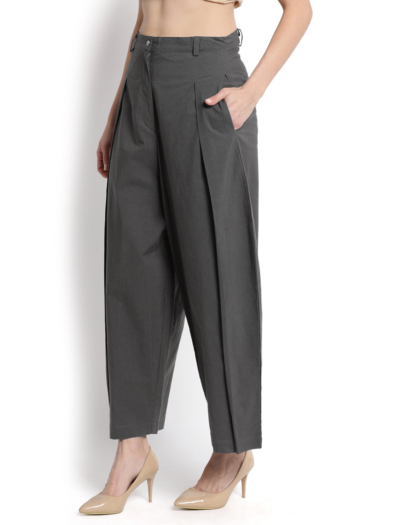 Dark Grey Pleated Pant