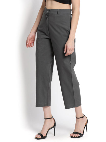 Dark grey Narrow Cropped Pant