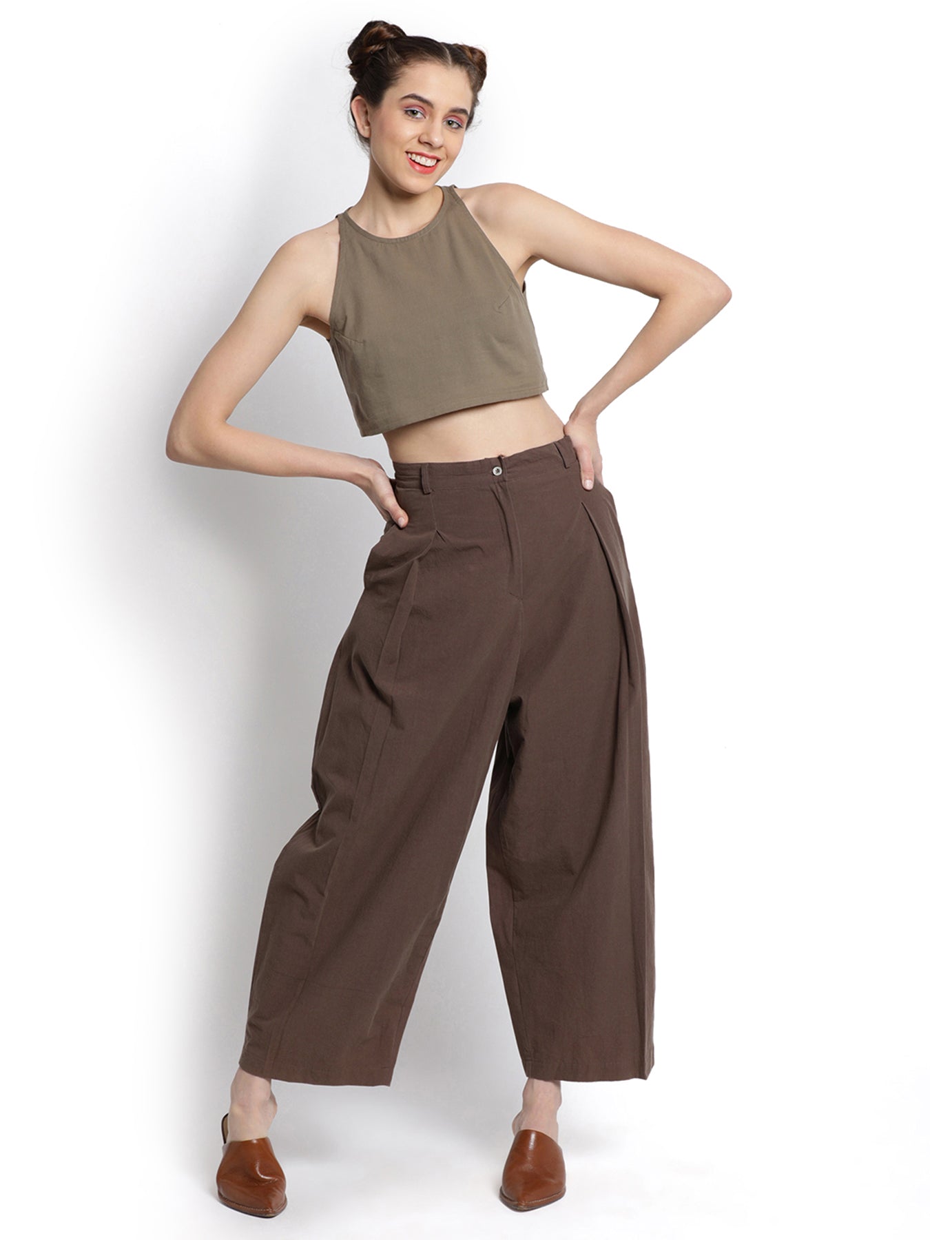 Tobacco Pleated Pant