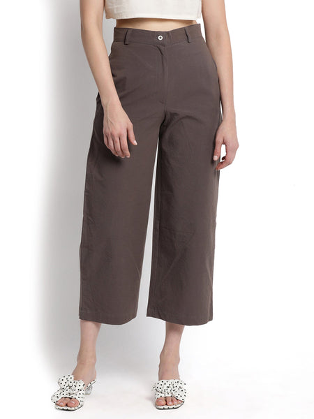 Maroon Wide cropped pant
