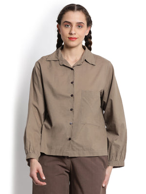 Khaki Cropped Shirt