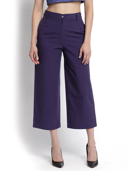 Purple Wide Cropped Pant
