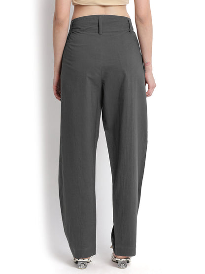 Dark Grey Front Gather Pant